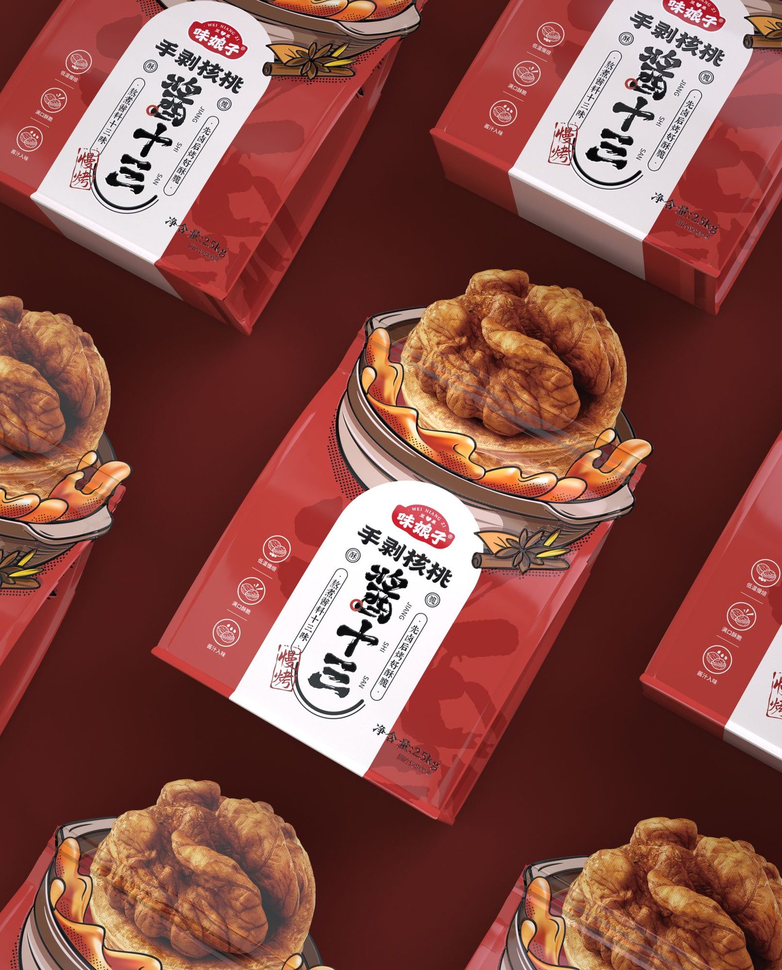 手剥核桃袋装 · 陈列阵列